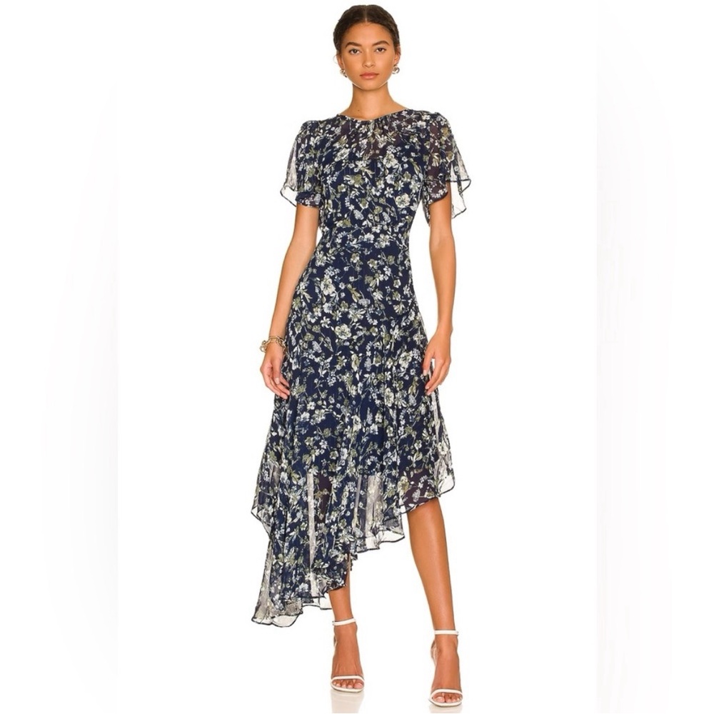 ASTR Blue Floral Midi Dress